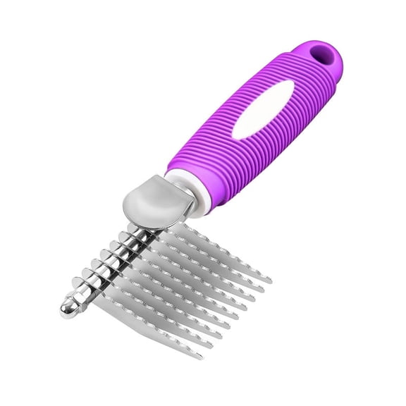 Prichor Poodle Fur Rake Comb Brush for Dogs and Cats  Long 2.5 Inch Steel Safety Blades  Metal Comb for Detangling Matted or Knotted Undercoat Hair