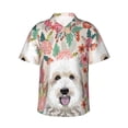thumbnail image 1 of Poodle Goldendoodle Dogs Floral Boho Flowers Men'S 3d Print Casual Button Down Shirts, Novelty Hawaiian Short Sleeves S, 1 of 7