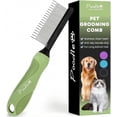 thumbnail image 1 of Poodle Grooming Comb - Metal Dematting Comb with Long & Short Stainless Steel Teeth for Removing Matted Hair & Knots, Safe and Gentle for Dogs & Cats (Green), 1 of 5