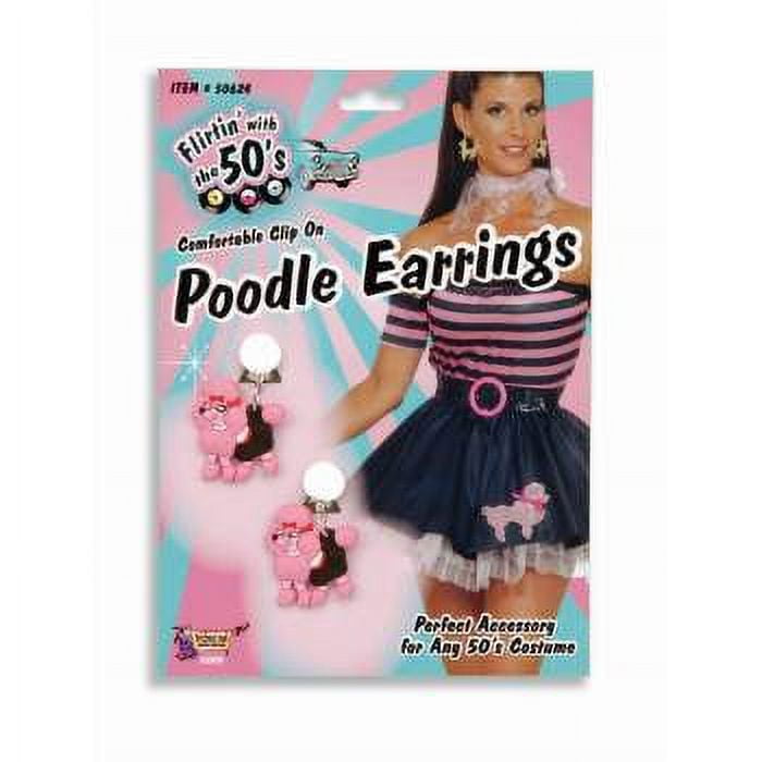 Womens Pink Poodle Earrings Costume Accessories Female Halloween Womens Pink Poodle Earrings Costume Accessories Female Halloween