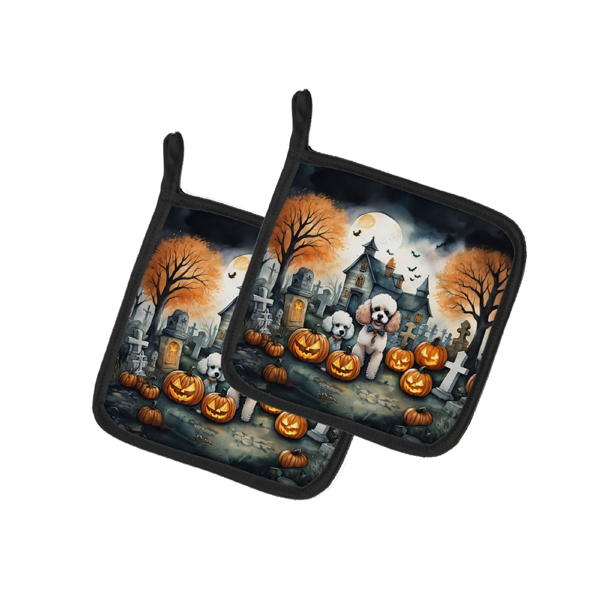 Poodle Halloween Pot Holders 7.5x7.5 Inch with Breed Specific Artwork