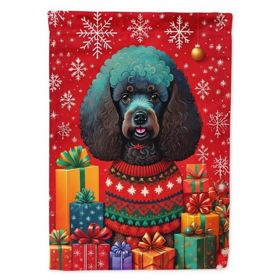 Poodle Holiday Christmas House Flag 28 in x 40 in