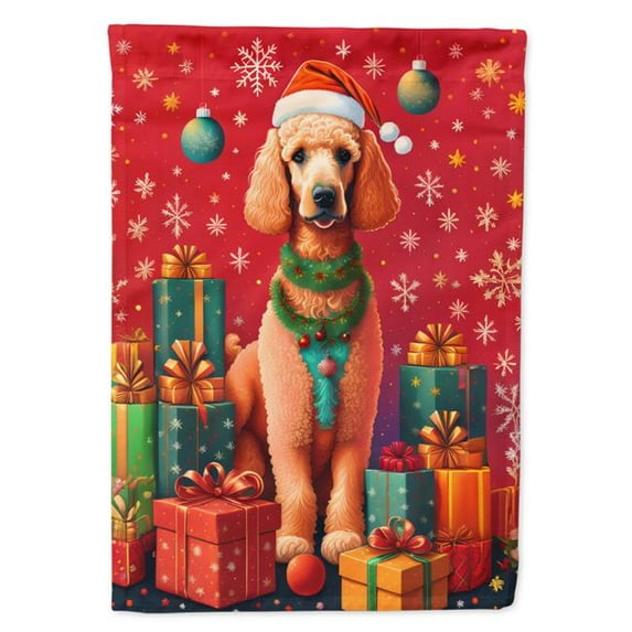 Poodle Holiday Christmas House Flag