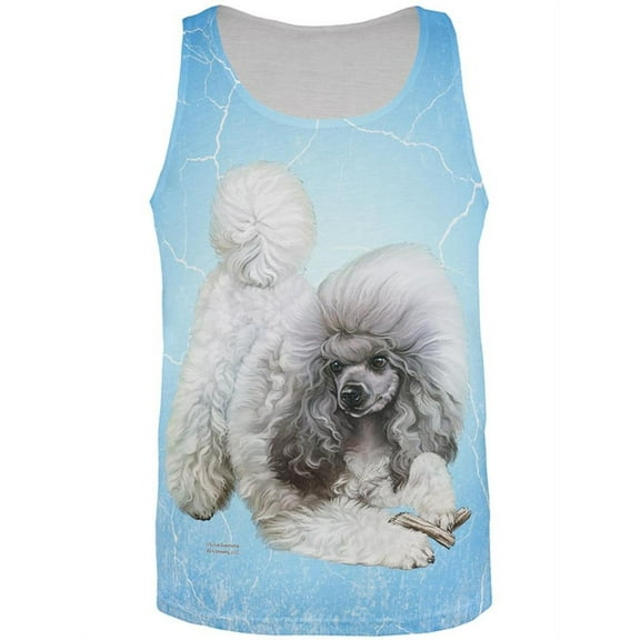 Poodle Live Forever All Over Adult Tank Top - X-Large
