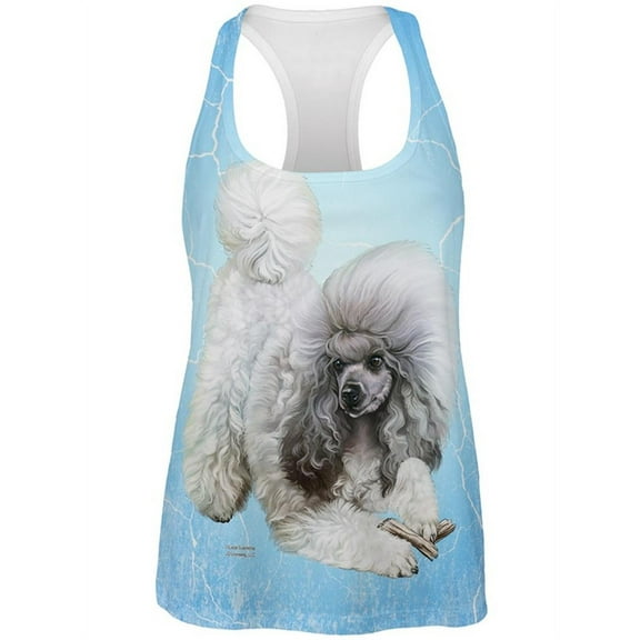 Poodle Live Forever All Over Womens Work Out Tank Top Multi 2XL