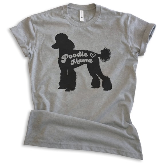 Poodle Mama T-shirt, Unisex Women's Shirt, Standard Poodle Owner, Best Dog Mama Gift, Dark Heather Gray, XX-Large