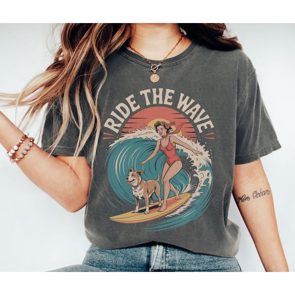 Paddle Through Life Dog Kayak Adventure Graphic Tee Outdoor Illustration Comfort Colors Unisex Cotton T-Shirt, Size S-3XL