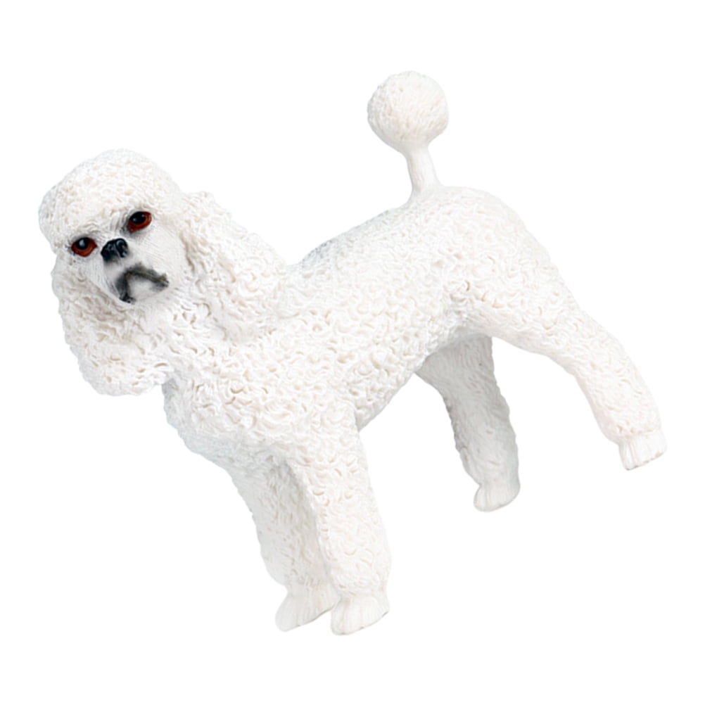 WORGEOUS Lifelike White Dog Figurine Animal Statue Plastic Home