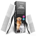 thumbnail image 1 of Poodle Pet Cat and Dog Grooming Comb with Stainless Steel Teeth, 2 Pack (Black), 1 of 1