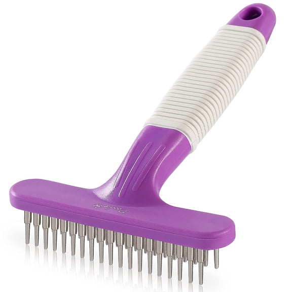 Poodle Pet Dog Grooming Rake + Large Slicker Brush Bundle