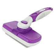 Poodle Pet Self-Cleaning Slicker Brush for Dogs & Cats, Purple 1 Pack
