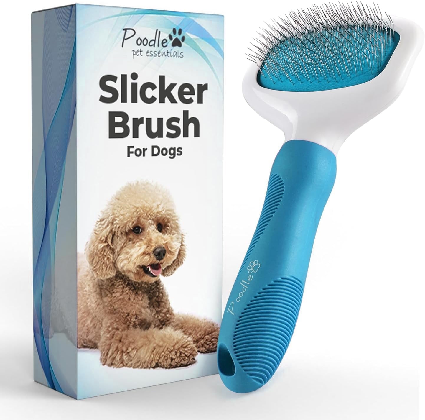 poodlepet Pet Slicker Brush for Dogs and Cats, Gentle Coat