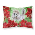 thumbnail image 1 of Poodle Poinsettas Fabric Standard Pillowcase, 1 of 1