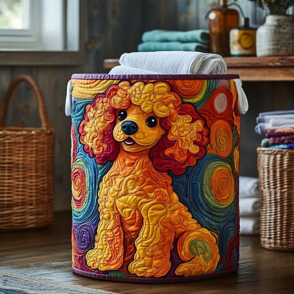 Poodle Pop Quilted Laundry Basket