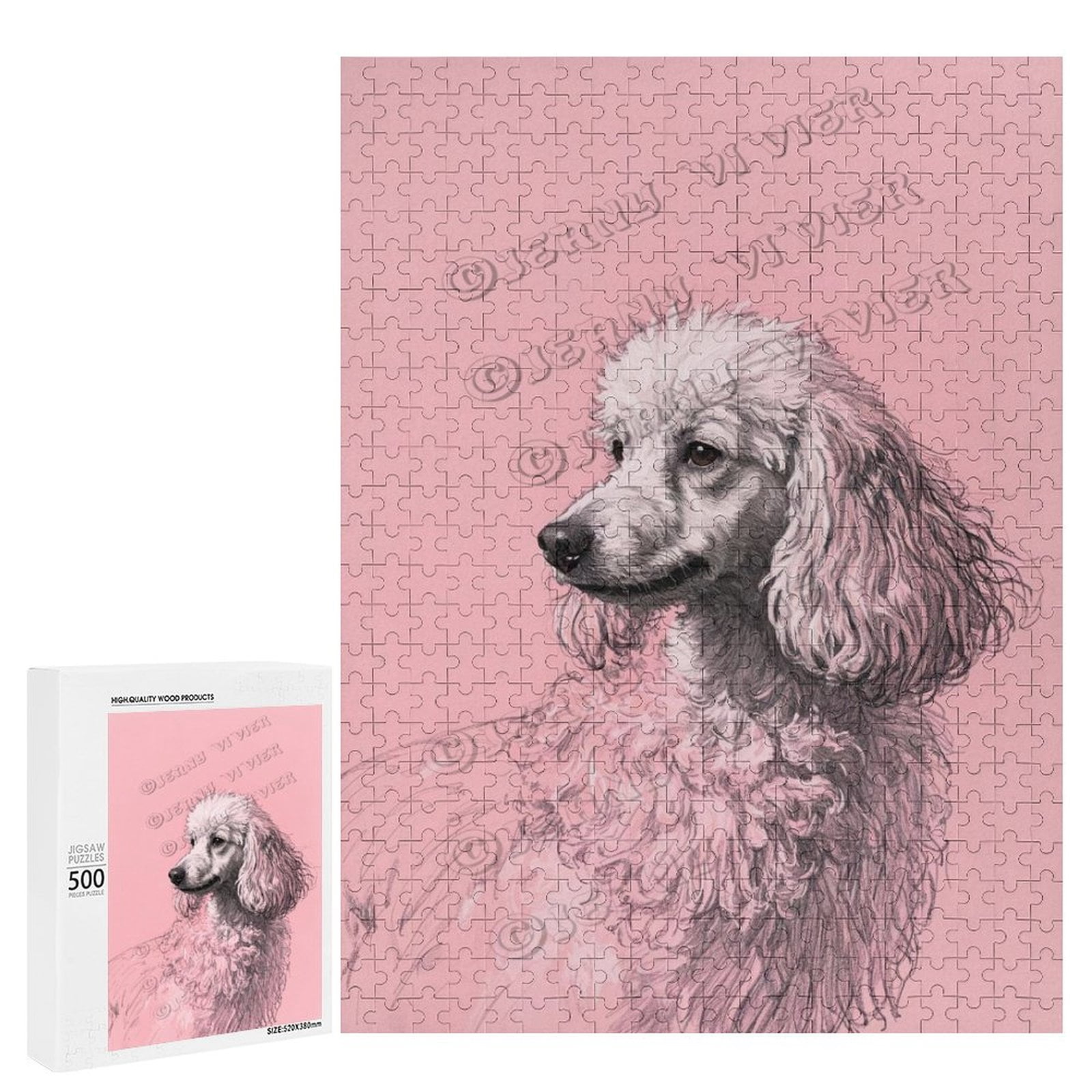 Poodle Portrait Puzzle – 500 Pieces | Fun & Engaging Puzzle for Dog ...