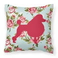 thumbnail image 1 of Poodle Shabby Chic Blue Roses BB1072 Fabric Decorative Pillow, 1 of 2