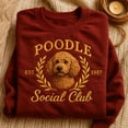 thumbnail image 1 of Poodle Social Club Embroidered Sweatshirt, Poodle Mom Gift, Dog Lover Sweater, Poodle Dad Shirt, Custom Dog Breed Crewneck, 1 of 4