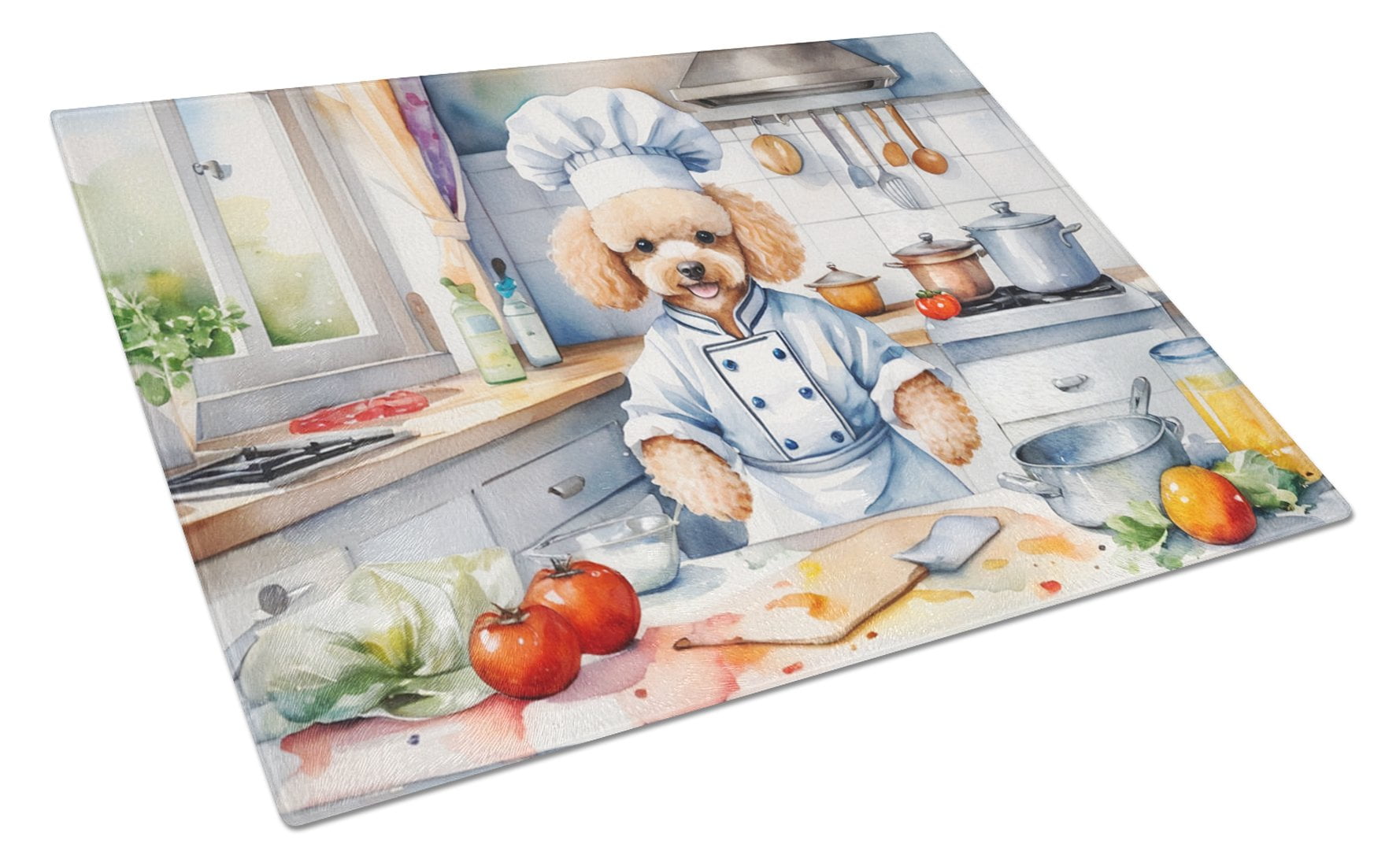 Poodle The Chef Glass Cutting Board 12 in x 15 in