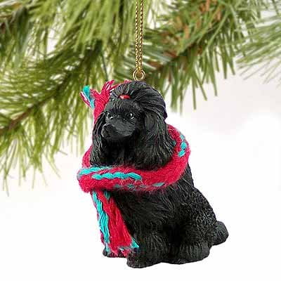 Poodle Tiny Miniature One Christmas Ornament Black - DELIGHTFUL!