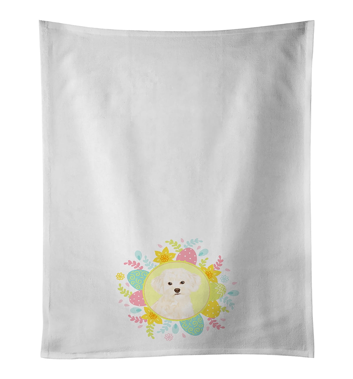 Poodle Toy Cream Easter White Kitchen Towel Set of 2 19 in x 28 in