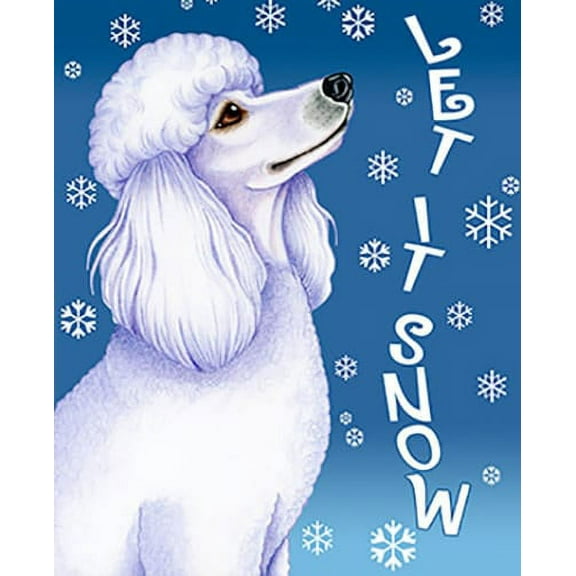 Poodle White - Best of Breed Let It Snow Garden Flag