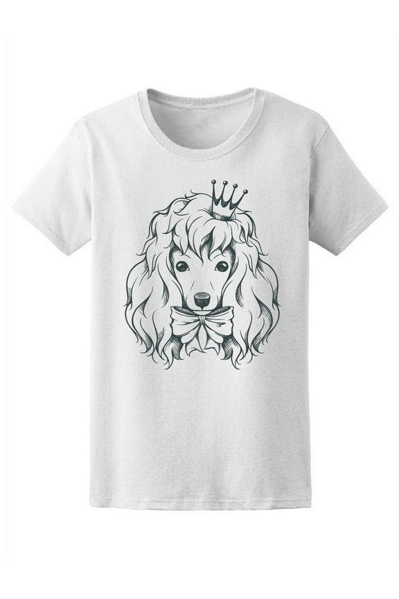 Poodle With Crown And Bow Dog T-Shirt Women -Image by Shutterstock, Female Large