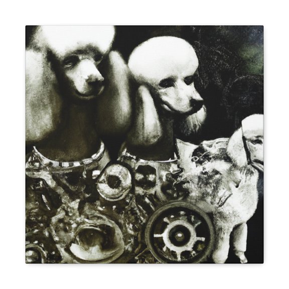 "Poodle in Steampunk Pants" - Canvas