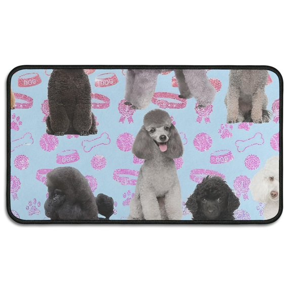 Poodles Door Rugs,Washable Non Slip Door Mats Indoor,Decorative Door Mats,Entry Mat Indoor for Entrance,Bedroom,Kitchen,Bathroom,30"x17"