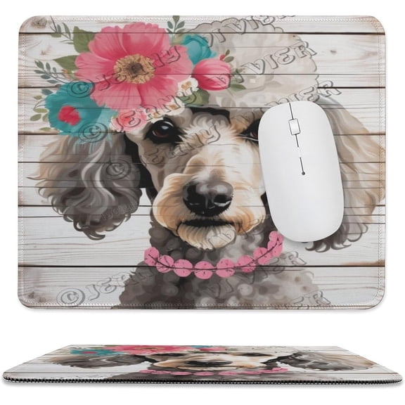 Poodles Mouse Pad with Stitched Edge,Non-Slip Rubber Base,Premium-Textured, Gaming Mouse Pad for Wireless Mouse,Computers,Laptop,Office 10"x12"