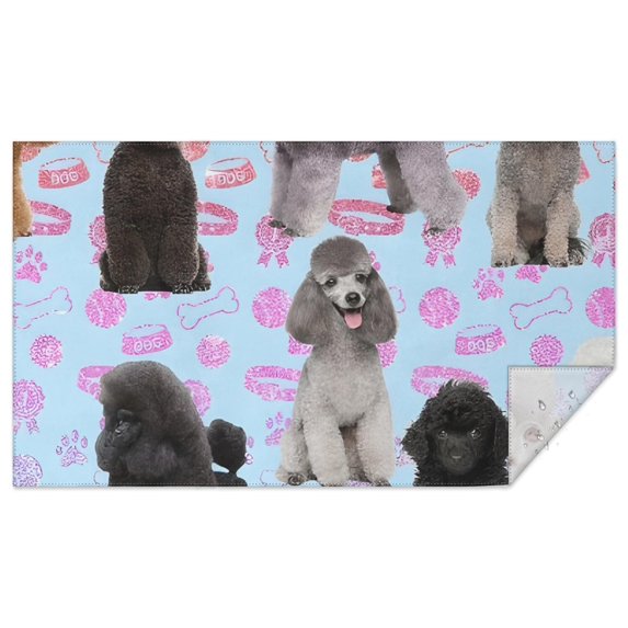Poodles Rectangle Tablecloth 60"x102",Waterproof Polyester Rectangle Table Cloth, Wipeable Spillproof Polyester Tablecloth for Dining, Camping, Indoor and Outdoor