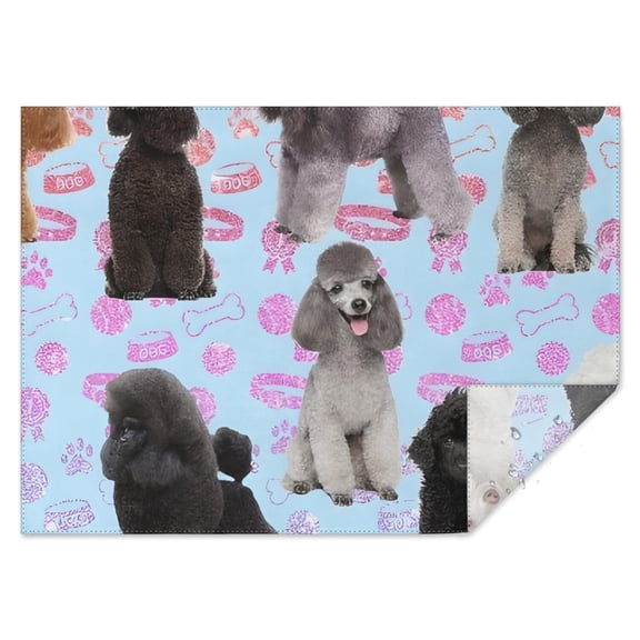 Poodles Rectangle Tablecloth 60"x84",Waterproof Polyester Rectangle Table Cloth, Wipeable Spillproof Polyester Tablecloth for Dining, Camping, Indoor and Outdoor