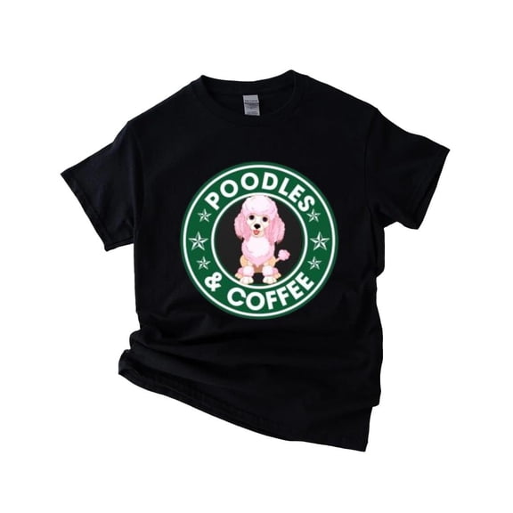Poodles and Coffee Cute Pet Lover Caffeine Addict Humor T-Shirt , Hoodie , Sweatshirt, for men & women, up to size 5XL.