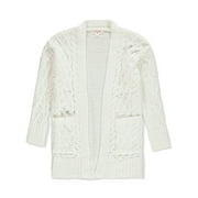 POOF APPAREL Poof Girl Girls' Open Cardigan - white, 10 - 12 (Big Girls)