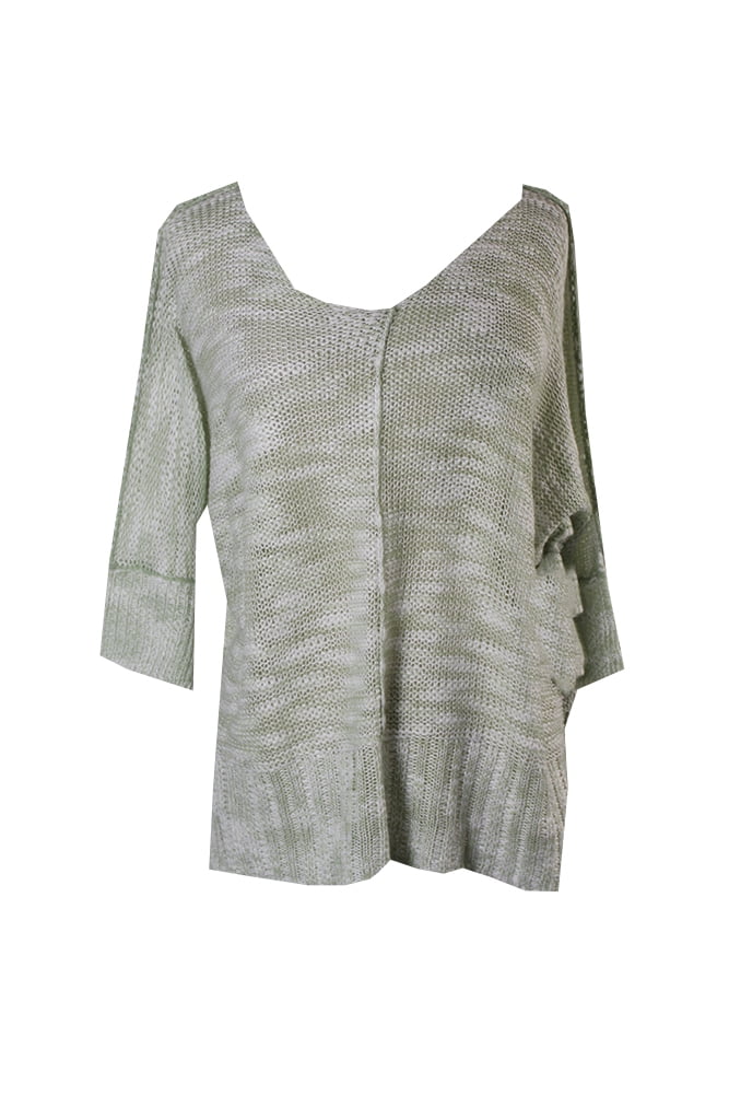 POOF APPAREL Poof Green Cable Knit 3/4 Sleeve Sweater S