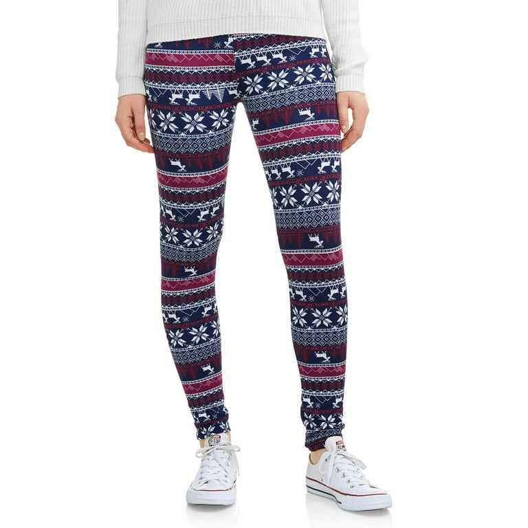 Poof! Juniors' Christmas Holiday Fleece Lined Ankle Leggings