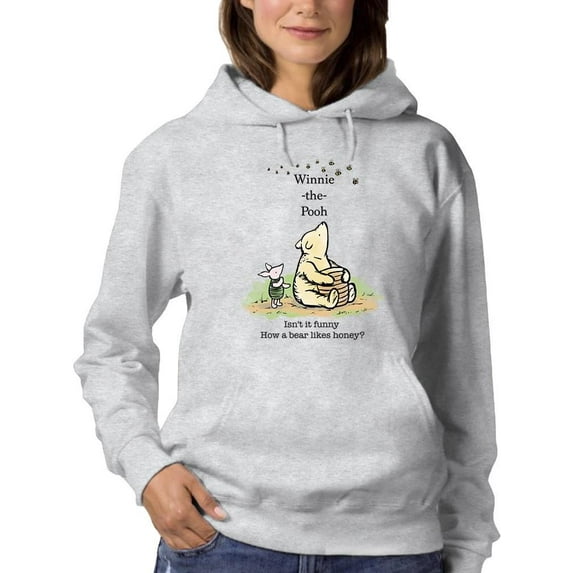 Pooh Bear And Bumblebees Hoodie Women -Smartprints Designs, Female 5X-Large