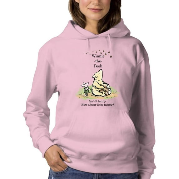 Pooh Bear And Bumblebees Hoodie Women -Smartprints Designs, Female x-Large
