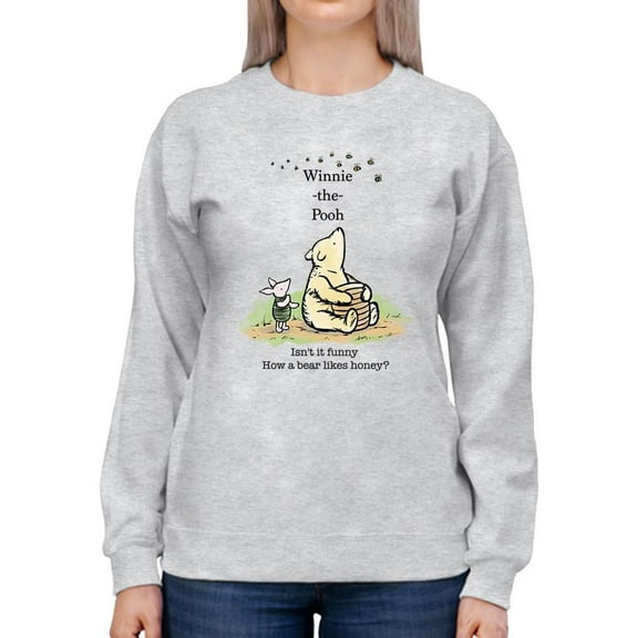 Pooh Bear And Bumblebees Sweatshirt Women -Smartprints Designs, Female 4X-Large