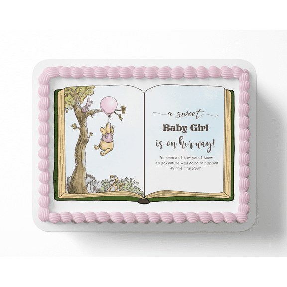 Pooh Bear Baby Shower Cake Topper Edible Image