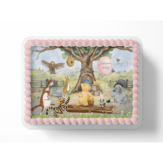 Pooh Bear Baby ShowerCake Topper Edible Image