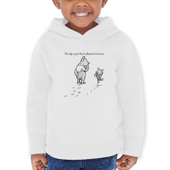Pooh Bear Being A Friend Hoodie Toddler -Smartprints Designs,  4 Toddler