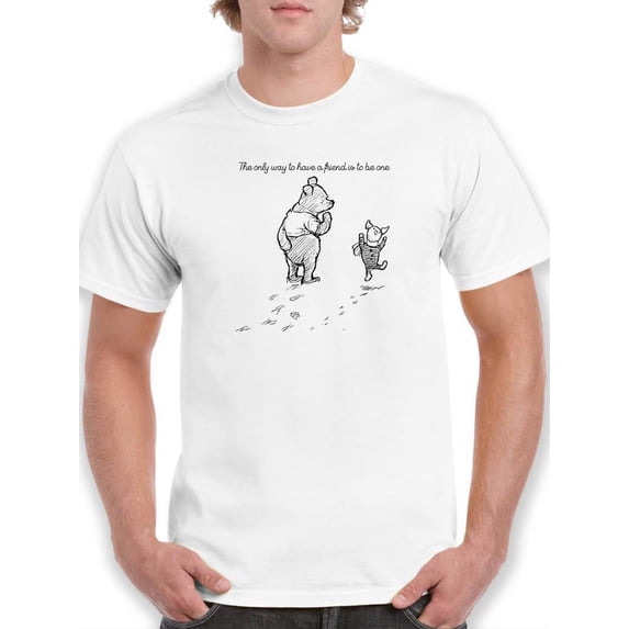 Pooh Bear Being A Friend T-Shirt Men -Smartprints Designs, Male 4X-Large