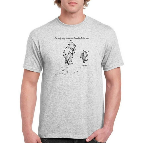 Pooh Bear Being A Friend T-Shirt Men -Smartprints Designs, Male Medium