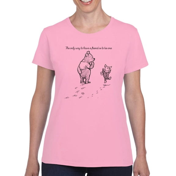 Pooh Bear Being A Friend T-Shirt Women -Smartprints Designs, Female 3X-Large
