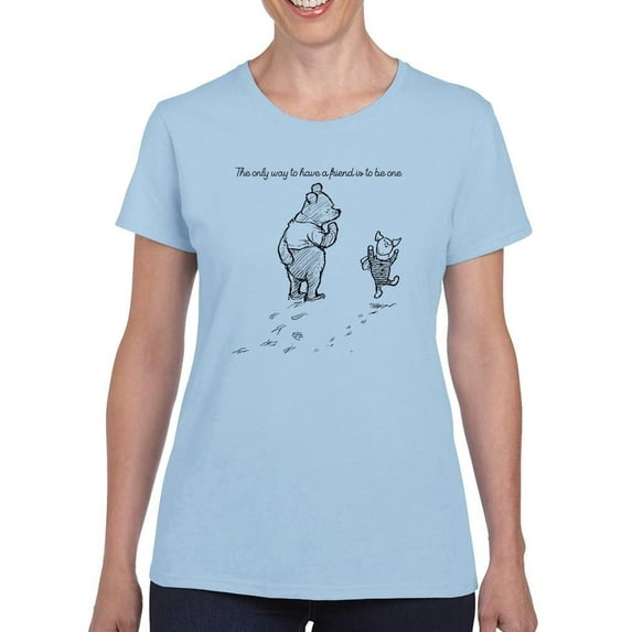 Pooh Bear Being A Friend T-Shirt Women -Smartprints Designs, Female 4X-Large