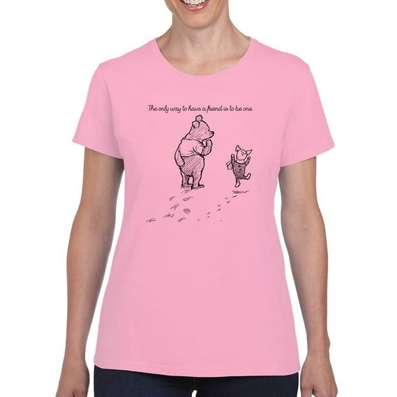 Pooh Bear Being A Friend T-Shirt Women -Smartprints Designs, Female Small