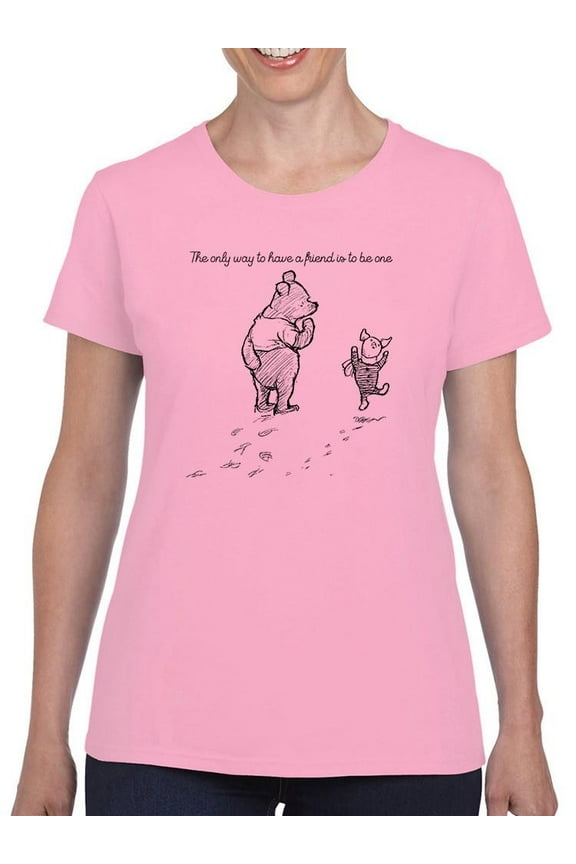 Pooh Bear Being A Friend T-Shirt Women -Smartprints Designs, Female x-Large