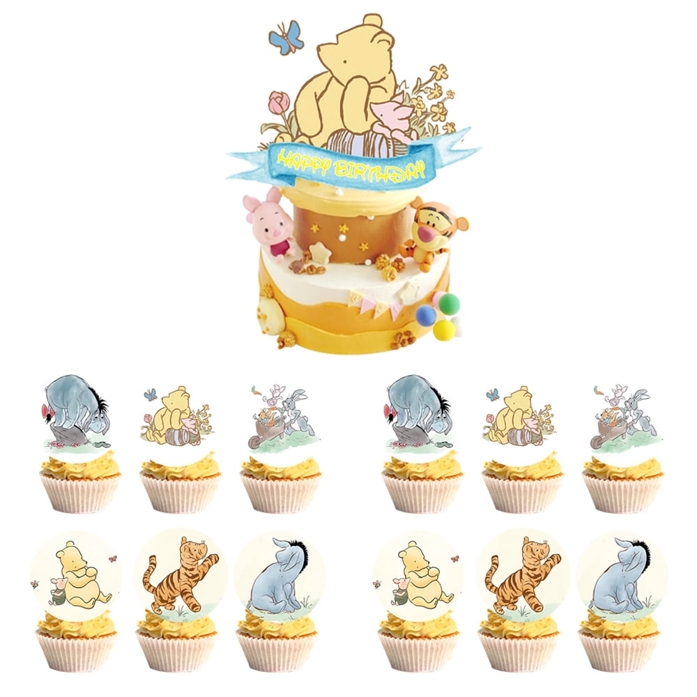Pooh Bear Birthday Cake Topper Set 1 Large “Happy Birthday” Topper — free download