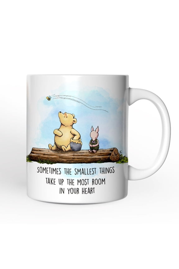 Sentimental Heartwarming Winnie-the-Pooh Quote Personalized Mug, 1926 A.A. Milne Small Things Friendly Gift with Custom Name