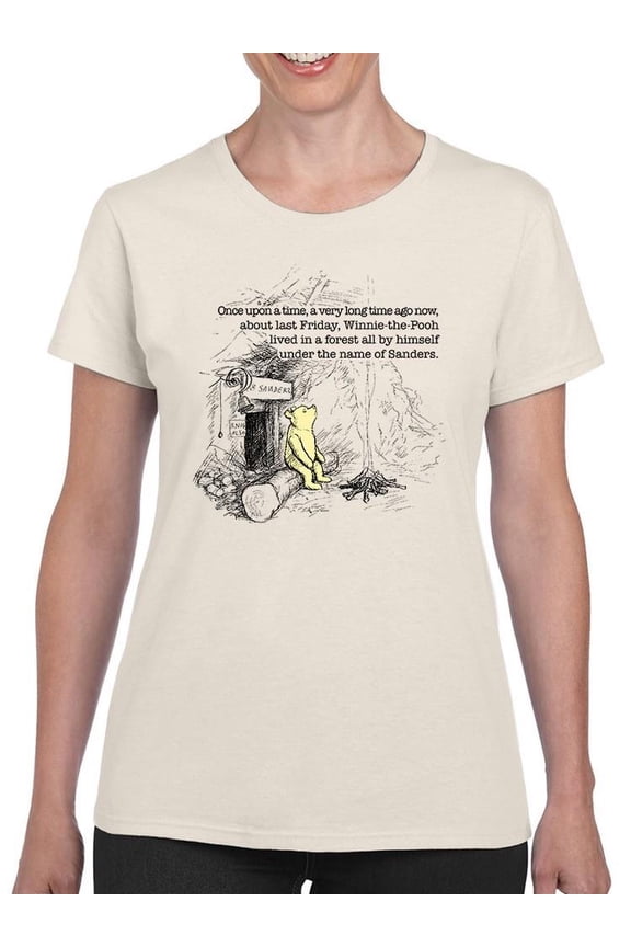 Pooh Bear Once Upon A Time T-Shirt Women -Smartprints Designs, Female 4X-Large